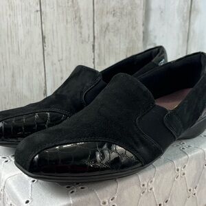 Clarks Shoes Womens 9 Black Leather Wedges Everyday Comfort Active Air, Office